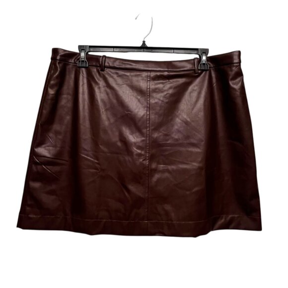 J. Crew Dresses & Skirts - J Crew Trouser Mini Skirt Faux Leather Reddish Brown Size 18 NEW